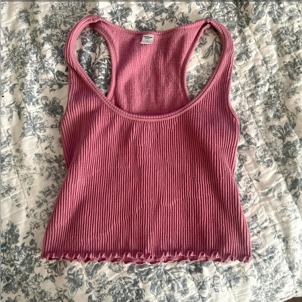 Forever 21 Pink Ribbed Crop Tank Top